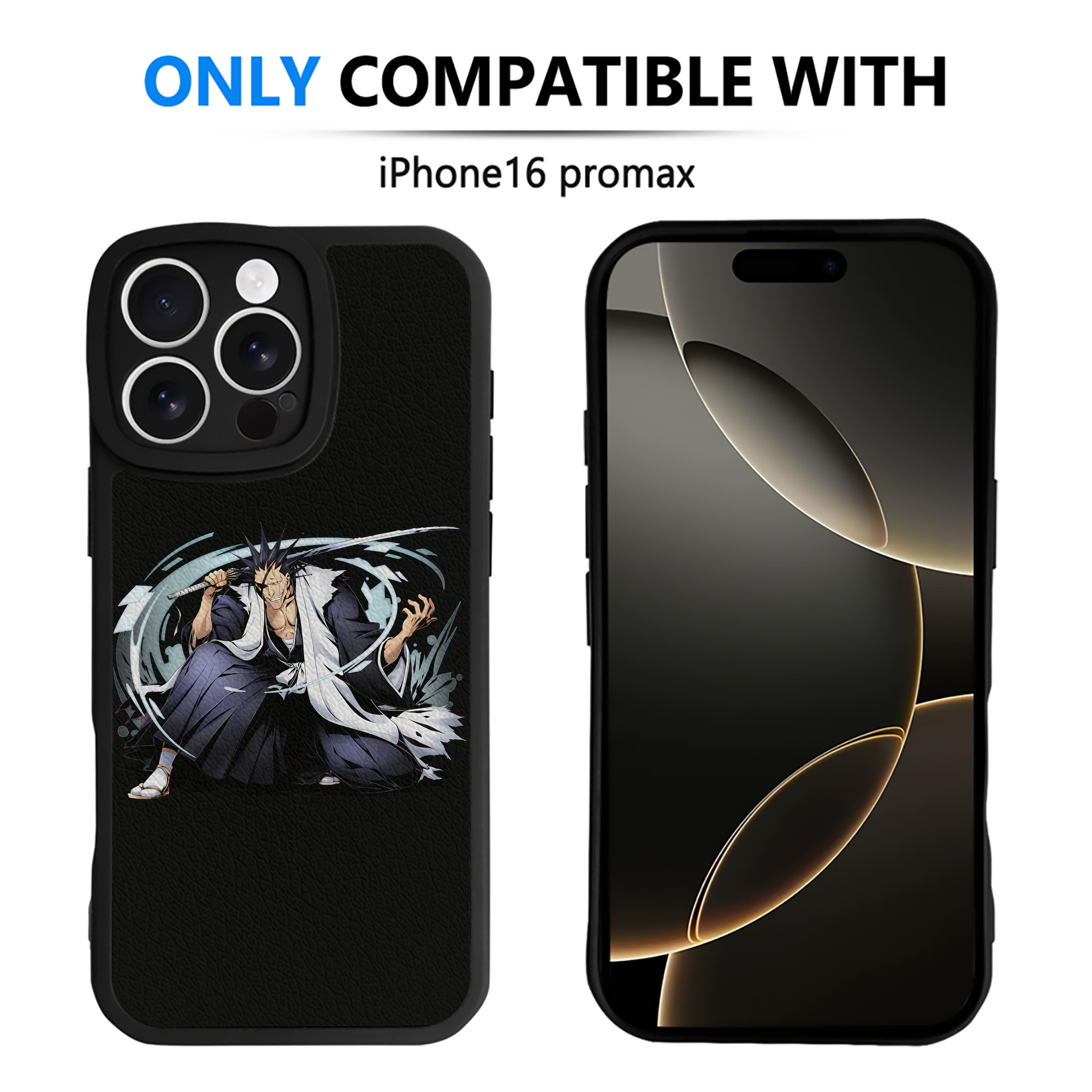 （画像用） ブリーチ ざらき けんぱち BLEACH Zaraki Kenpachi 【iPhone 16シリーズ対応】シリコンスマホケース（レザー調） 材質：シリコン
